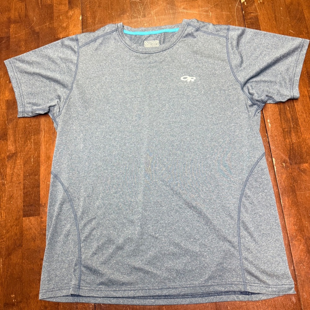 Outdoor Research T-Shirt Womens XL Blue Heathered Short Sleeve Performance Tee